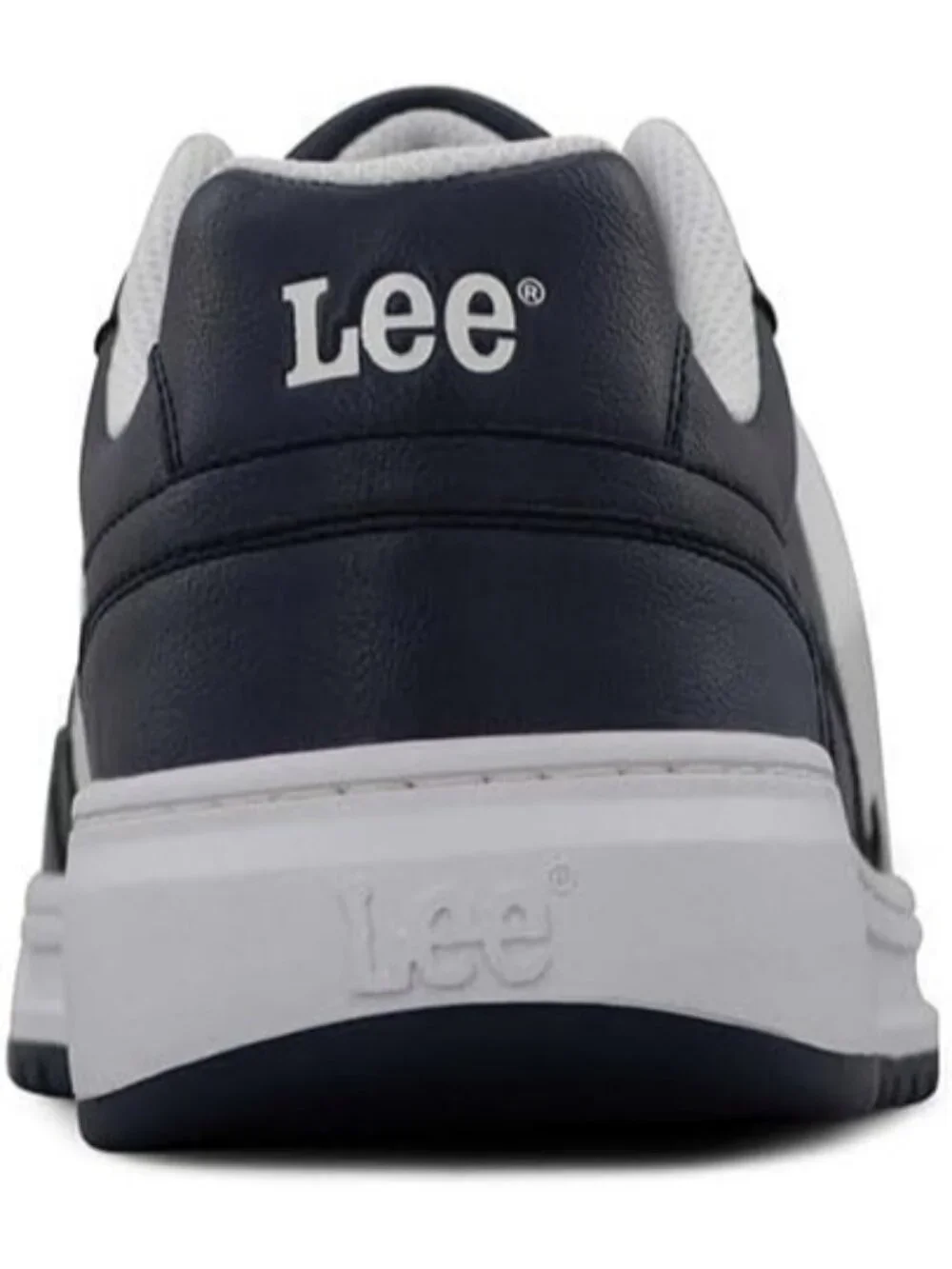 Lee Men's Navy White Imported Rubber Faux Leather Adjustable Lace Up Sneakers